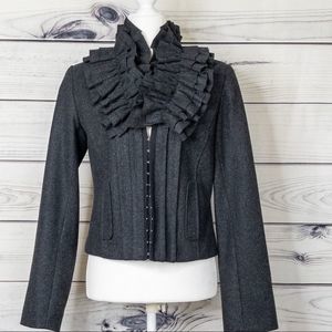Hinge Gray Ruffle Blazer